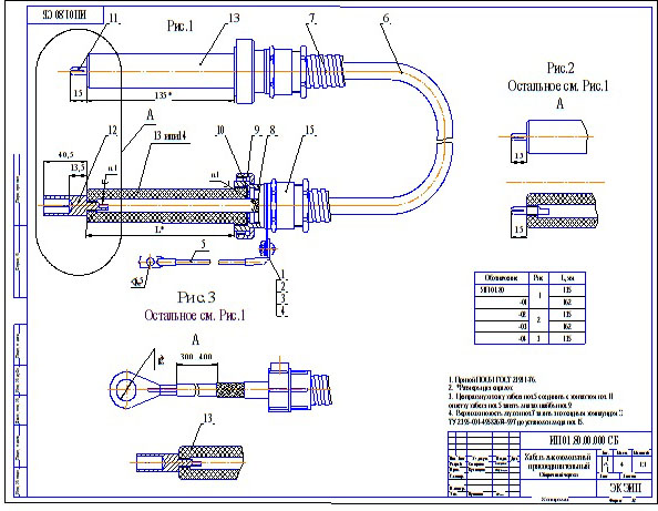 Схема сборки кабеля
